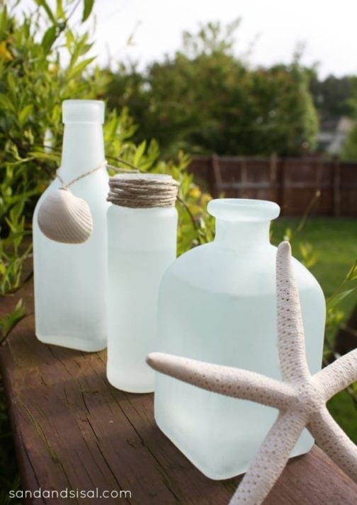 Sea Glass Painted Bottles